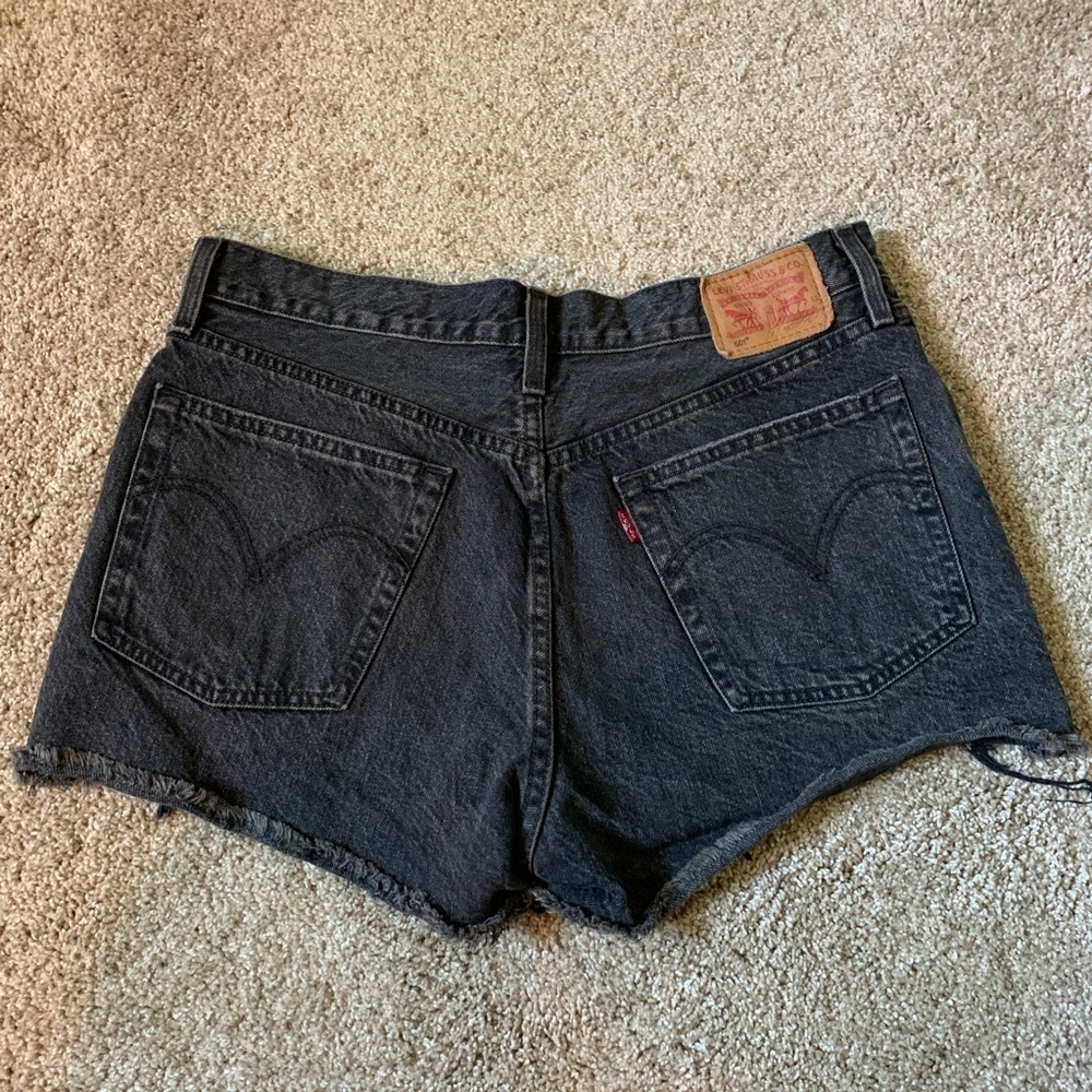Levi’s 501 black button fly cut off shorts - Picture 3 of 5